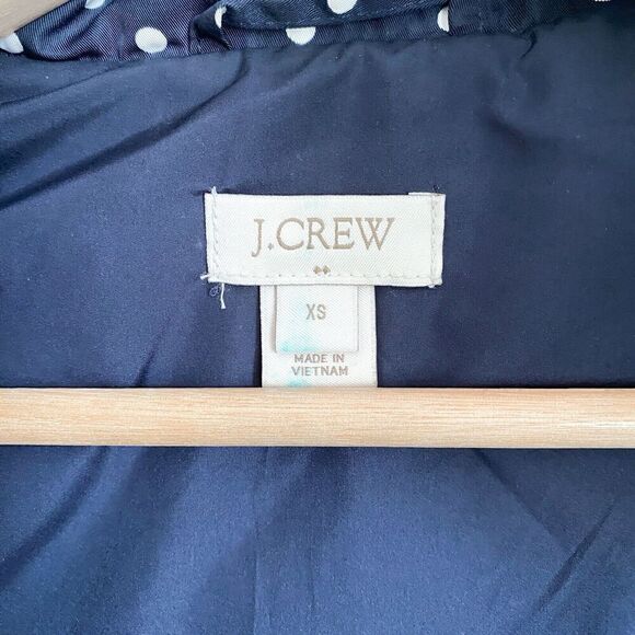 J. Crew Polka Dot Navy White Quilted Puffer Full Zip Down Vest Women’s XS - Picture 10 of 10